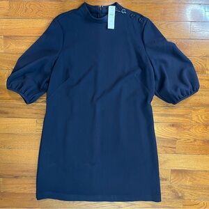 Ann Taylor Navy Puff Sleeve Shift Dress Women’s 18 Great Preowned Condition